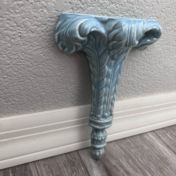 VINTAGE Blue Wall Pocket Vase 10” - Picture 4 of 5